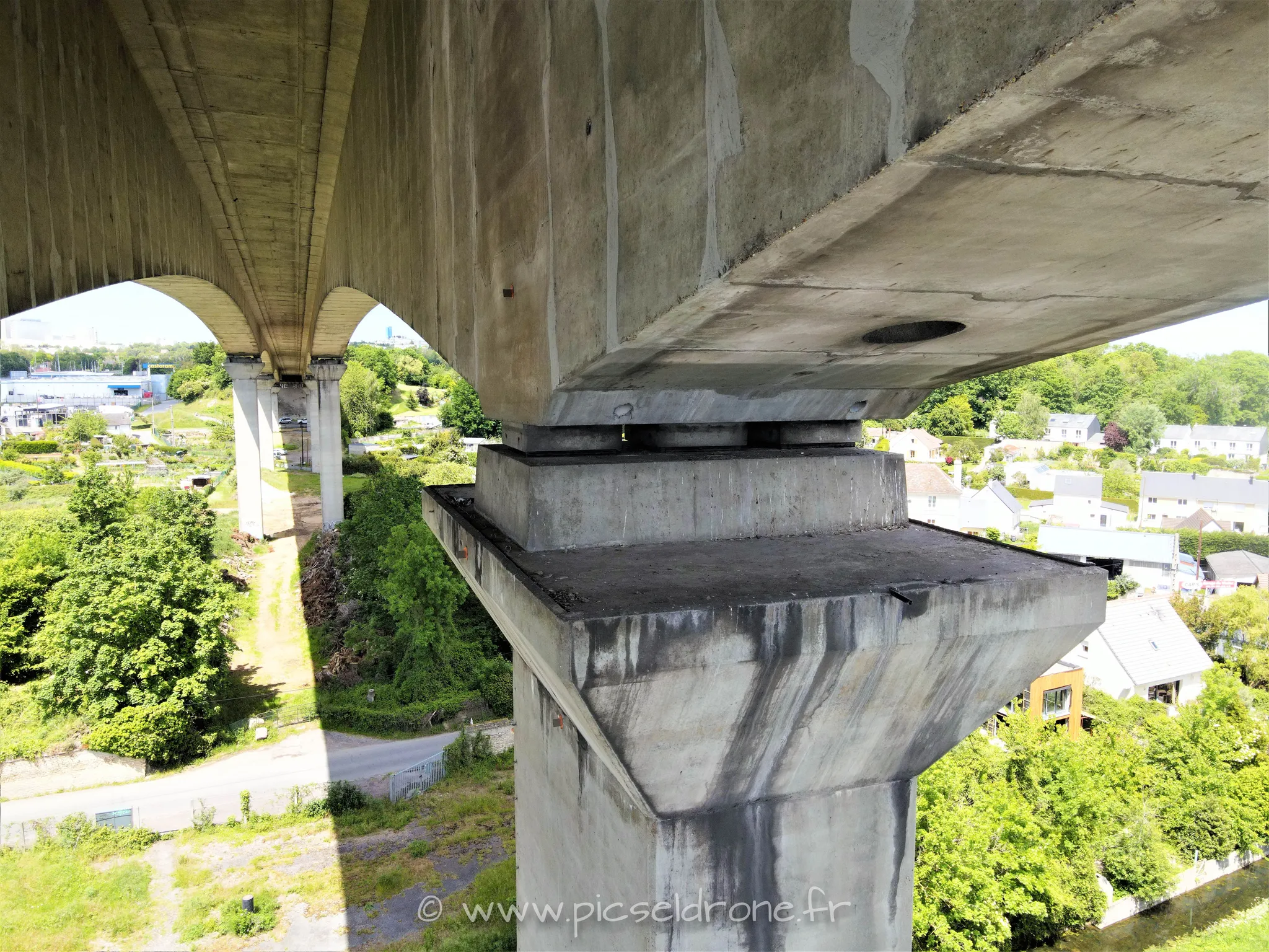 Inspection technique sur le viaduc de Calix, pont, télépilote drone, pilote drone, PICSEL DRONE, CAEN