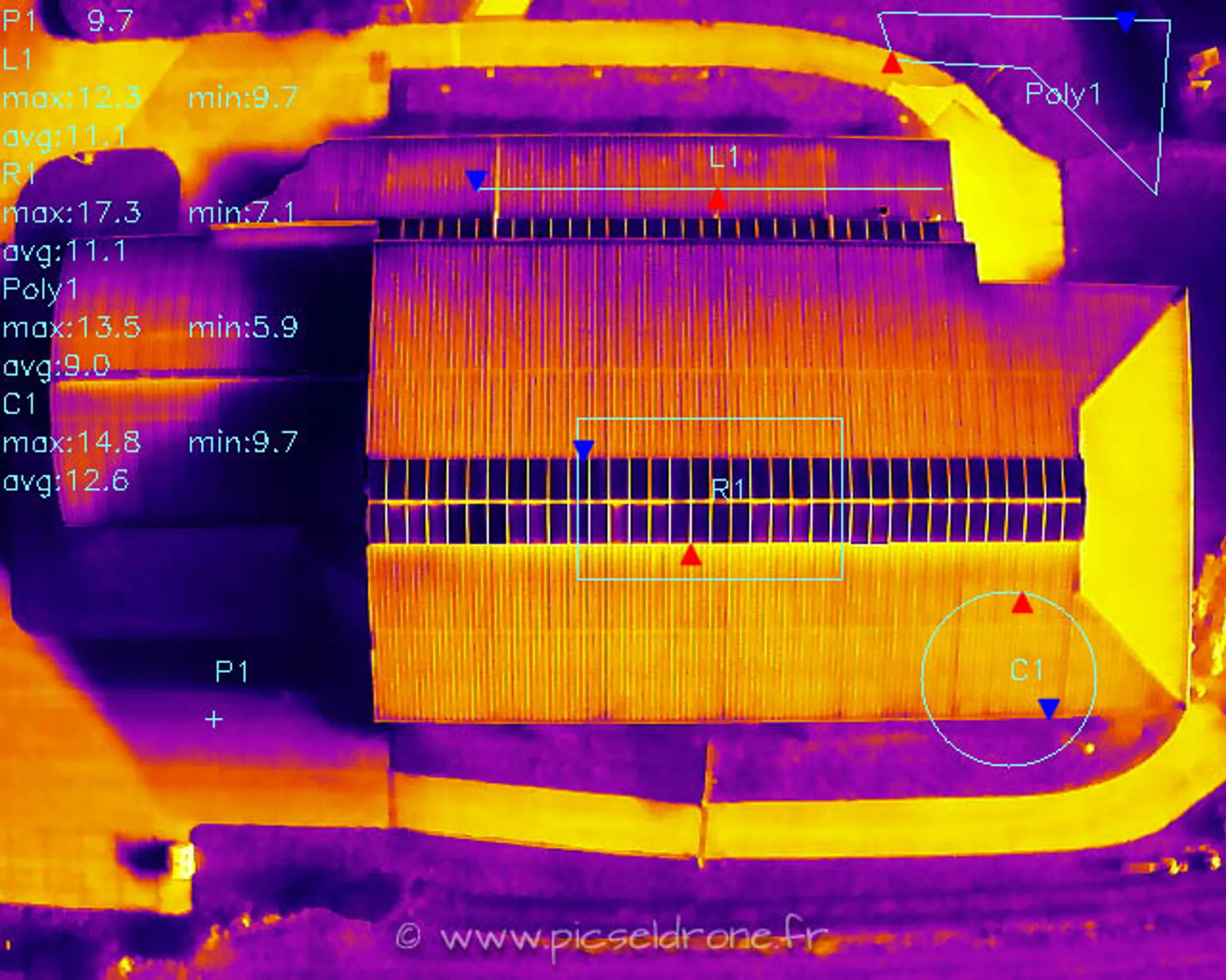 Thermographie du gymnase d'Épron, télépilote drone, pilote drone, PICSEL DRONE, CAEN
